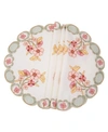 MANOR LUXE PRIMROSE EMBROIDERED CUTWORK ROUND PLACEMATS