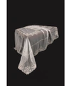 MANOR LUXE EXQUISITE HEART LACE EMBROIDERED TABLECLOTH WITH BEADED ACCENTS