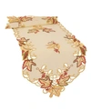 MANOR LUXE MOISSON LEAF EMBROIDERED CUTWORK FALL TABLE RUNNER