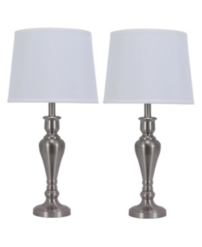 Decor Therapy Set Of 2 Marie Touch Control Table Lamps In Brsh Steel
