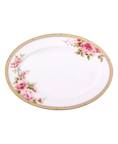 Noritake Hertford Oval Platter 14" In Pinkoverfl