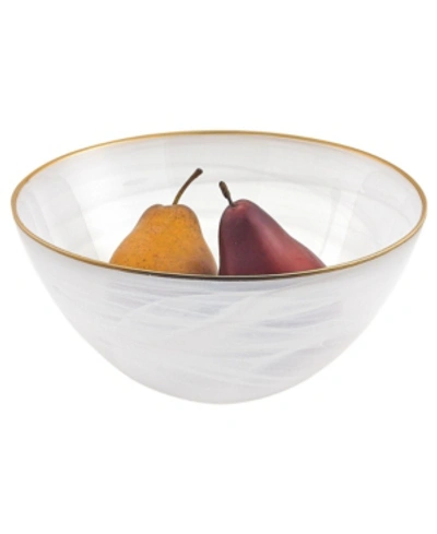 Badash Crystal Alabaster 10" Glass Bowl With Rim In Gold