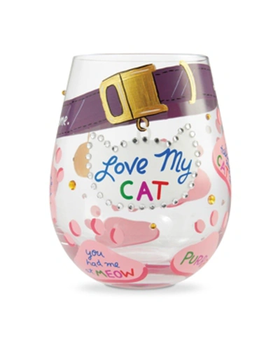 Enesco Lolita Love My Cat Stemless Wine Glass In Multi