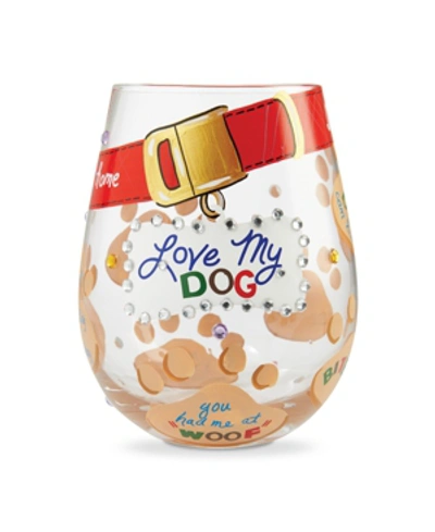 Enesco Lolita Love My Dog Stemless Wine Glass In Multi