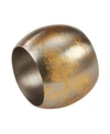 Saro Lifestyle Texture Design Napkin Ring, Set Of 4 In Gold