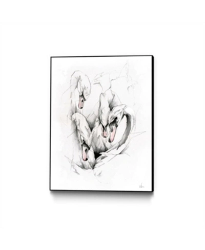 Eyes On Walls Alexis Marcou Swans Art Block Framed Canvas 30" X 40" In Multi
