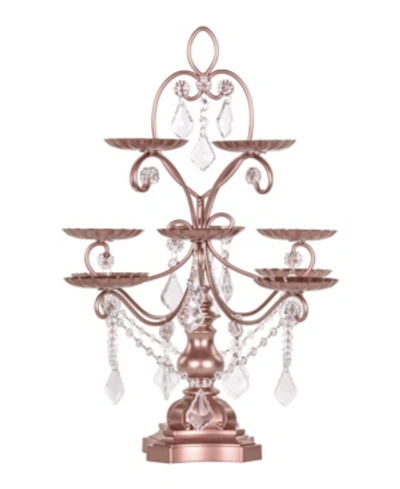 Amalfi Madeleine Crystal-draped Cupcake Stand - 12 Piece In Dusty Rose