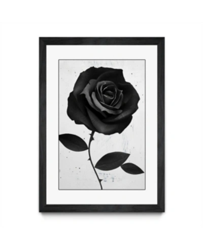 Eyes On Walls Ruben Ireland Fabric Rose Black Framed Print 24" X 32" In Multi