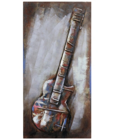 Empire Art Direct Electric Guitar Mixed Media Iron Hand Painted Dimensional Wall Art, 48" X 24" X 2.8" In Multi