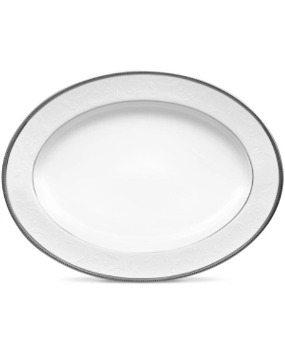 Noritake Regina Platinum Medium Oval Platter 14"