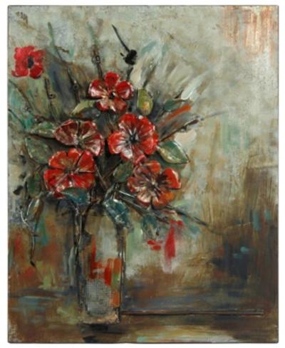 Empire Art Direct Bouquet Mixed Media Iron Hand Painted Dimensional Wall Art, 40" X 32" X 2.5" In White