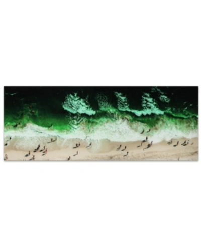 Empire Art Direct High Tide Frameless Free Floating Tempered Glass Panel Graphic Wall Art, 24" X 63" X 0.2" In Green