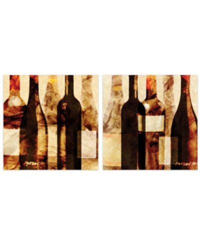 Empire Art Direct Smokey Wine 3 4 Frameless Free Floating Tempered Art Glass Wall Art, 38" X 38" X 0.2" In Brown