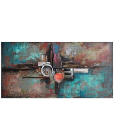 Empire Art Direct Composition 1 Mixed Media Iron Hand Painted Dimensional Wall Art, 24" X 48" X 2" In Multi