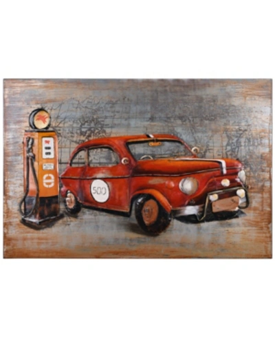 Empire Art Direct Red Car Mixed Media Iron Hand Painted Dimensional Wall Art, 32" X 48" X 3.1" In Brown