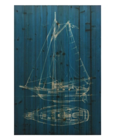 Empire Art Direct Sailing 2 Arte De Legno Digital Print On Solid Wood Wall Art, 45" X 30" X 1.5" In Navy