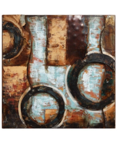 Empire Art Direct Revolutions 1 Mixed Media Iron Hand Painted Dimensional Wall Art, 32" X 32" X 2" In Brown
