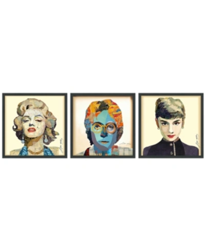 Empire Art Direct Marilyn, Audrey John Dimensional Collage Framed Graphic Art Under Glass Wall Art, 25" X 25" X 1.4" In Multi