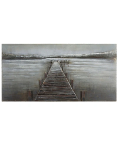 Empire Art Direct Pier' Mixed Media Iron Hand Painted Dimensional Wall Art, 24" X 48" X 2" In Multi