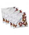 AMBESONNE BUTTERFLIES SET OF 4 NAPKINS, 12" X 12"