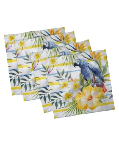 Ambesonne Parrot Set Of 4 Napkins, 12" X 12" In Multi