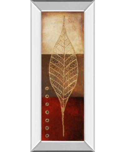 Classy Art Fossil Leaves Il By Patricia Pinto Mirror Framed Print Wall Art In Red