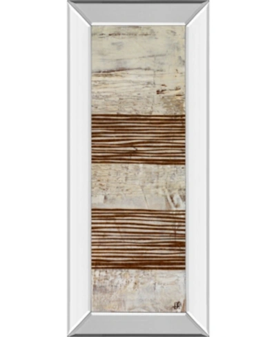 Classy Art White Stripes Il By Natalie Avondet Mirror Framed Print Wall Art In Brown