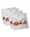 Ambesonne Christmas Set Of 4 Napkins, 12" X 12" In Multi