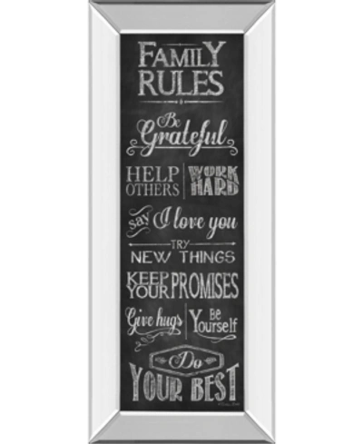 Classy Art Family Rules By Susan Ball Mirror Framed Print Wall Art In Black
