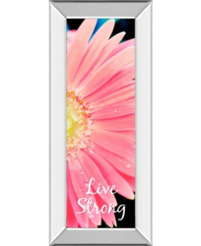 Classy Art Live Strong Daisy By Susan Bryant Mirror Framed Print Wall Art In Pink