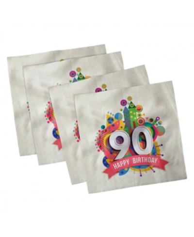 Ambesonne 90th Birthday Set Of 4 Napkins, 12" X 12" In Multi