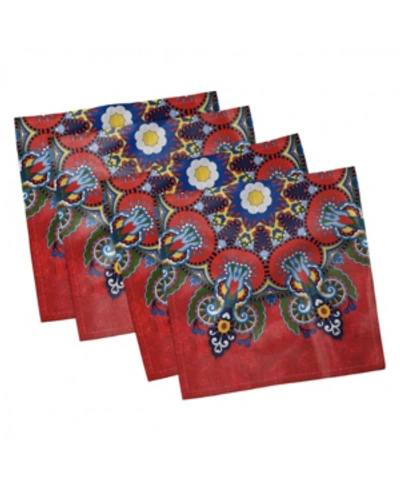 Ambesonne Africa Motif Set Of 4 Napkins, 12" X 12" In Multi