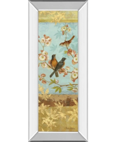 Classy Art Robins And Blooms Panel By Pamela Gladding Mirror Framed Print Wall Art In Blue