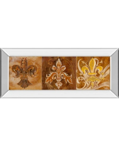 Classy Art Fleur De Lis Trio Il By Thomas Riker Mirror Framed Print Wall Art In Brown