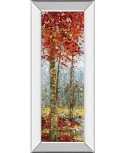 Classy Art Crimson Woods I By Carmen Dolce Mirror Framed Print Wall Art, 18" X 42" In Red