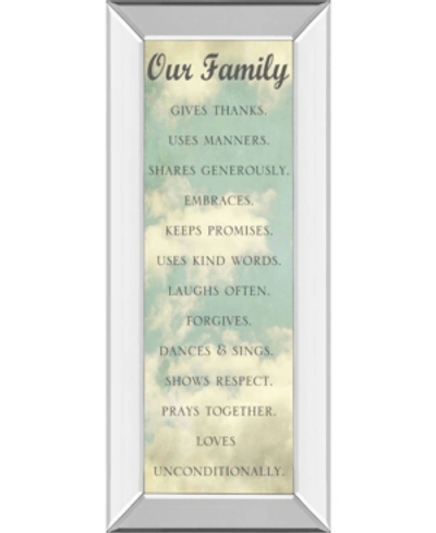 Classy Art Our Family By Sarah Gardner Mirror Framed Print Wall Art In Blue