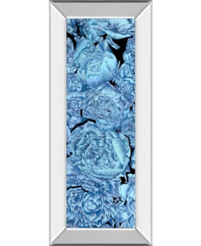 Classy Art Blue Peonies Ii By Melissa Wang Mirror Framed Print Wall Art, 18" X 42"