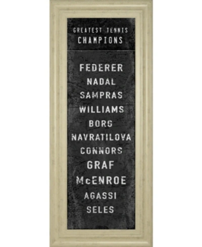 Classy Art The Greatest Tennis Champions By The Vintage-inspired Collection Framed Print Wall Art, 18" X 42" In Brown
