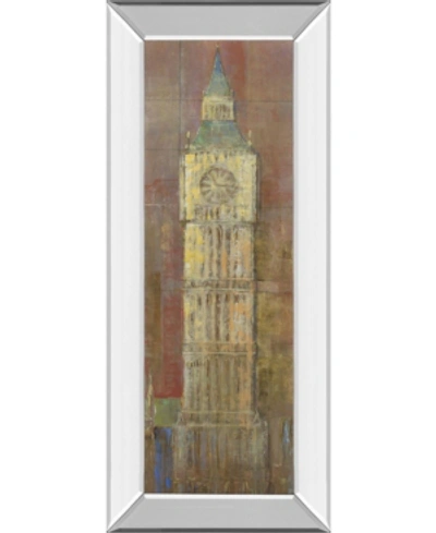 Classy Art Big Ben By Longo Mirror Framed Print Wall Art, 18" X 42" In Yellow