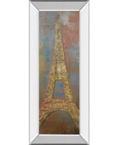 Classy Art Eiffel By Longo Mirror Framed Print Wall Art, 18" X 42" In Gold