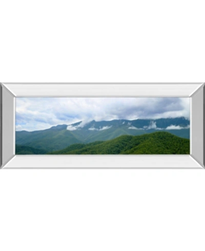 Classy Art Misty Mountains Ii By Kames Mcloughlin Mirror Framed Print Wall Art, 18" X 42" In Green