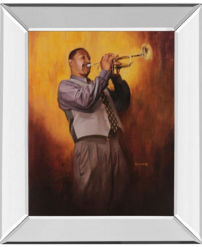 Classy Art Trumpet Player Mirror Framed Print Wall Art, 22" X 26" In Gray