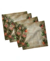Ambesonne Christmas Set Of 4 Napkins, 12" X 12" In Multi