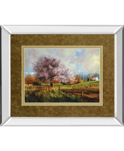 Classy Art Spring Blossoms By Larry Winborg Mirror Framed Print Wall Art, 34" X 40" In Green