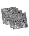Ambesonne Zebra Print Set Of 4 Napkins, 18" X 18" In Black