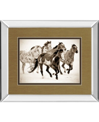 Classy Art Painted Horses Run By Carol Walker Mirror Framed Print Wall Art In Brown