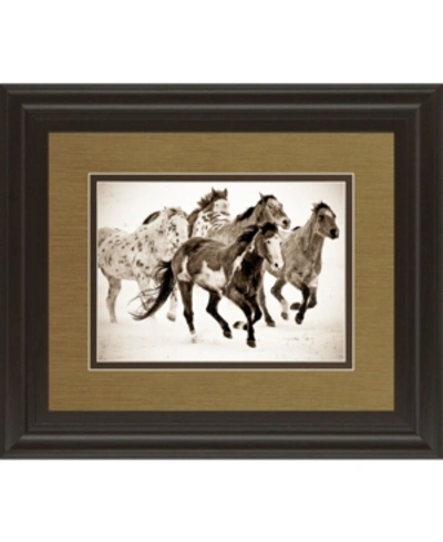 Classy Art Painted Horses Run By Carol Walker Framed Print Wall Art In Brown