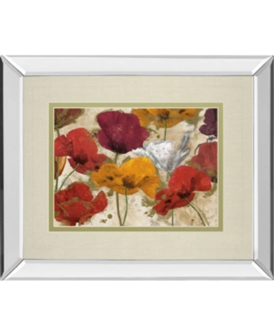 Classy Art Happy Flowers By Katrina Craven Mirror Framed Print Wall Art, 34" X 40" In Red