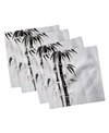 Ambesonne Bamboo Set Of 4 Napkins, 18" X 18" In Black
