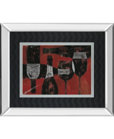 Classy Art Wine Selection Iii By Daphane Brissonet Mirror Framed Print Wall Art, 34" X 40" In Red
